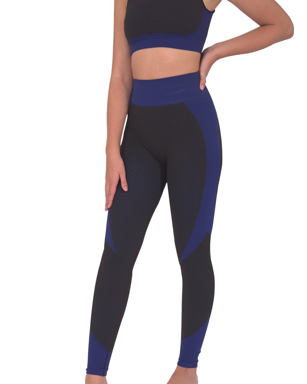 Trois Seamless Legging - Black with Navy - The Coin Has A Say