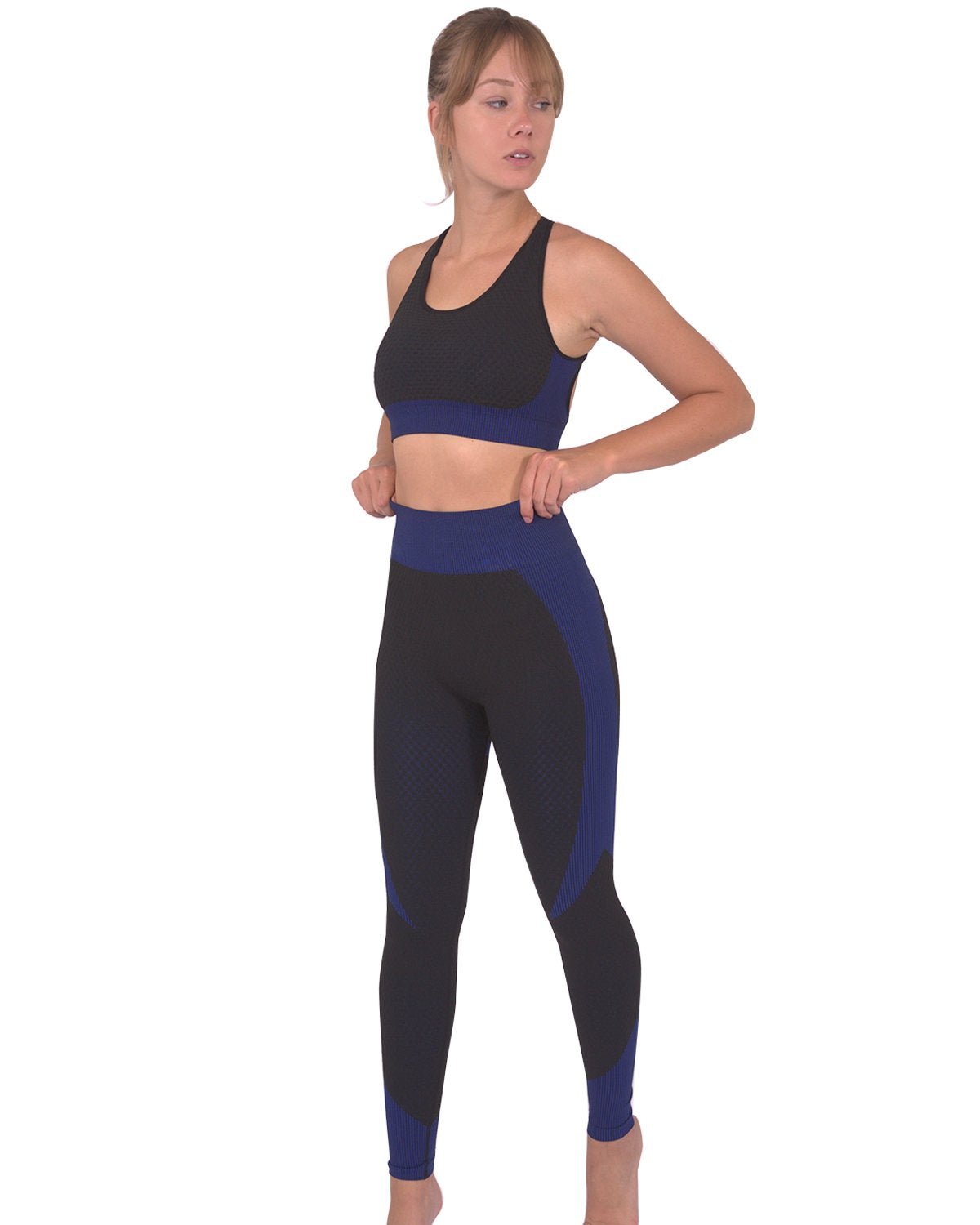 Trois Seamless Legging - Black with Navy - The Coin Has A Say