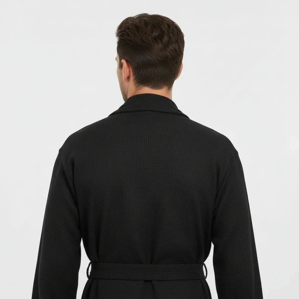 Waffle Spa Bathrobe for Men - Absorbent, Lightweight - The Coin Has A Say