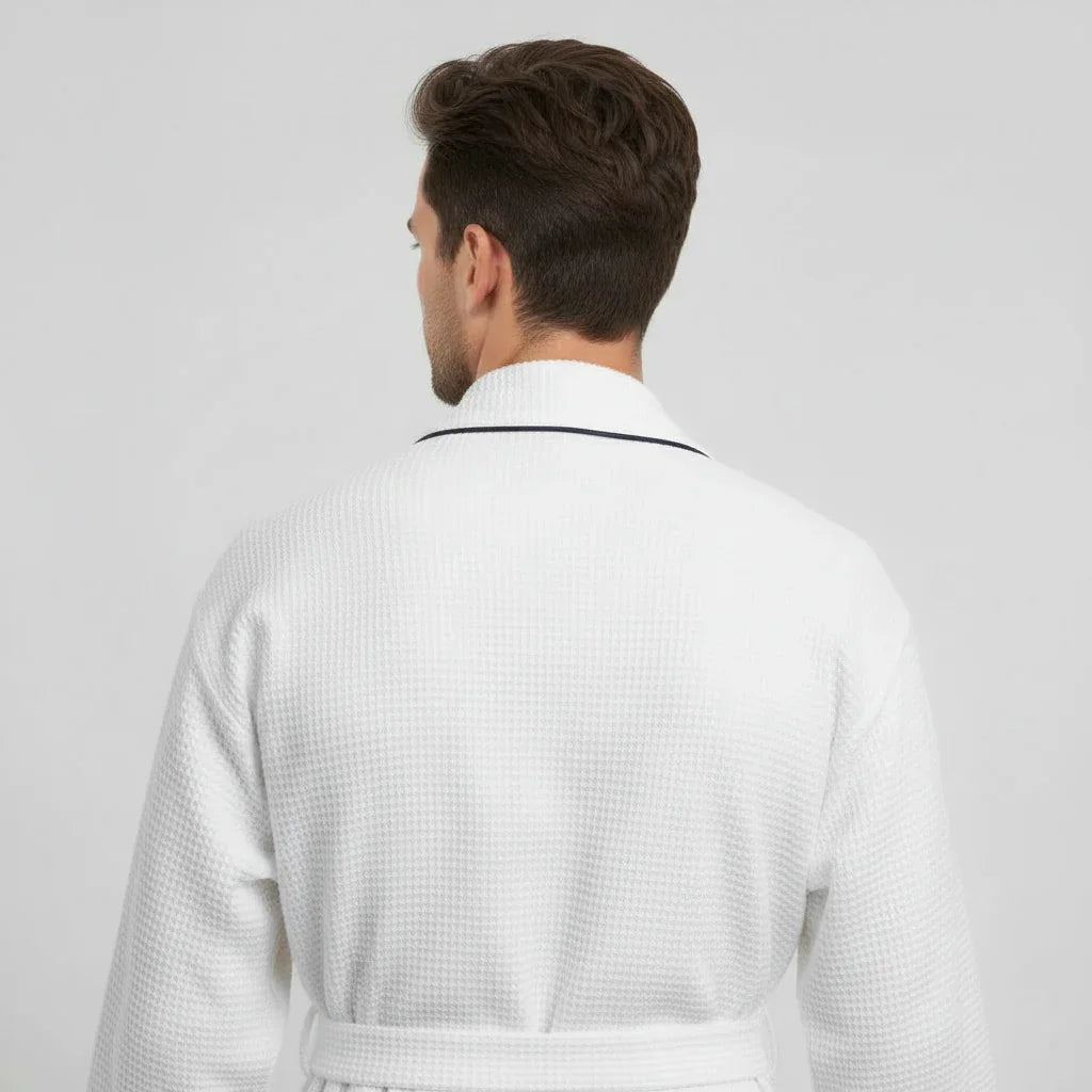 Waffle Spa Bathrobe for Men - Absorbent, Lightweight - The Coin Has A Say