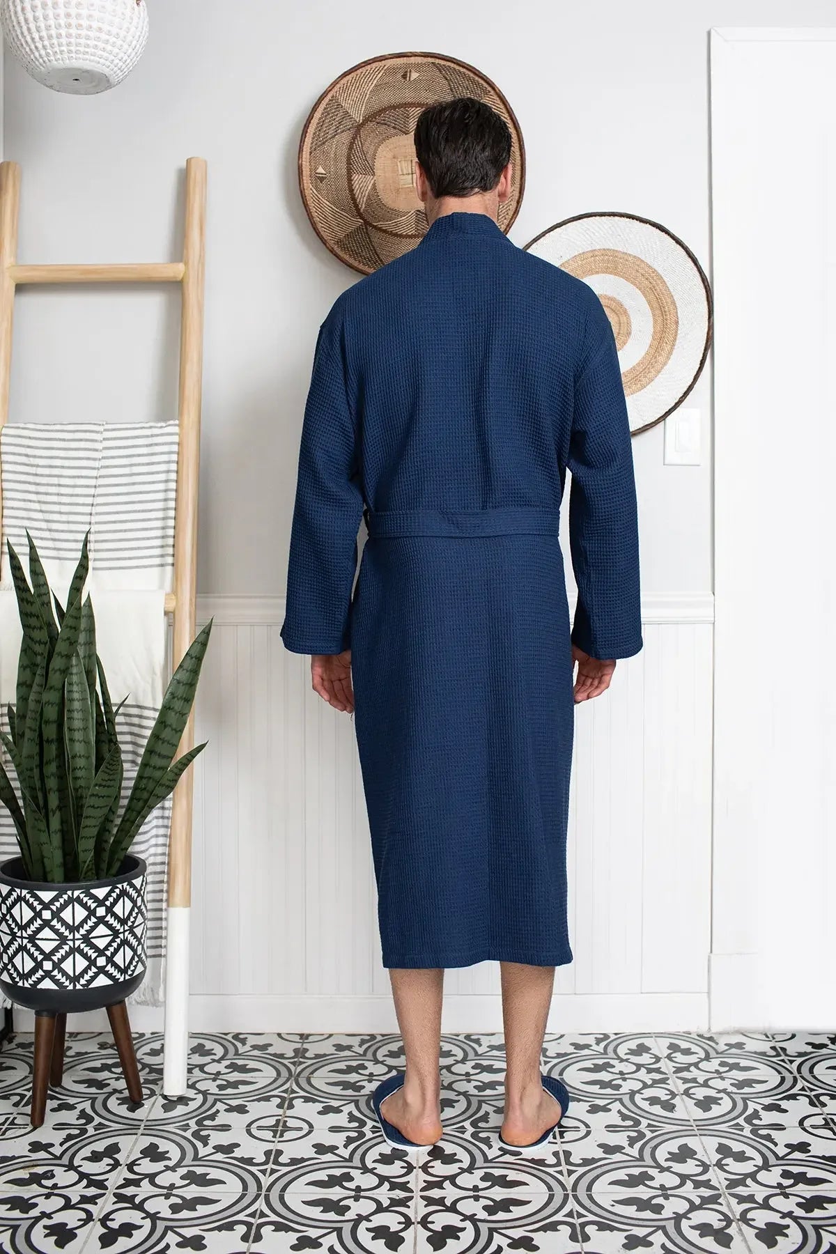 Waffle Spa Bathrobe for Men - Absorbent, Lightweight - The Coin Has A Say