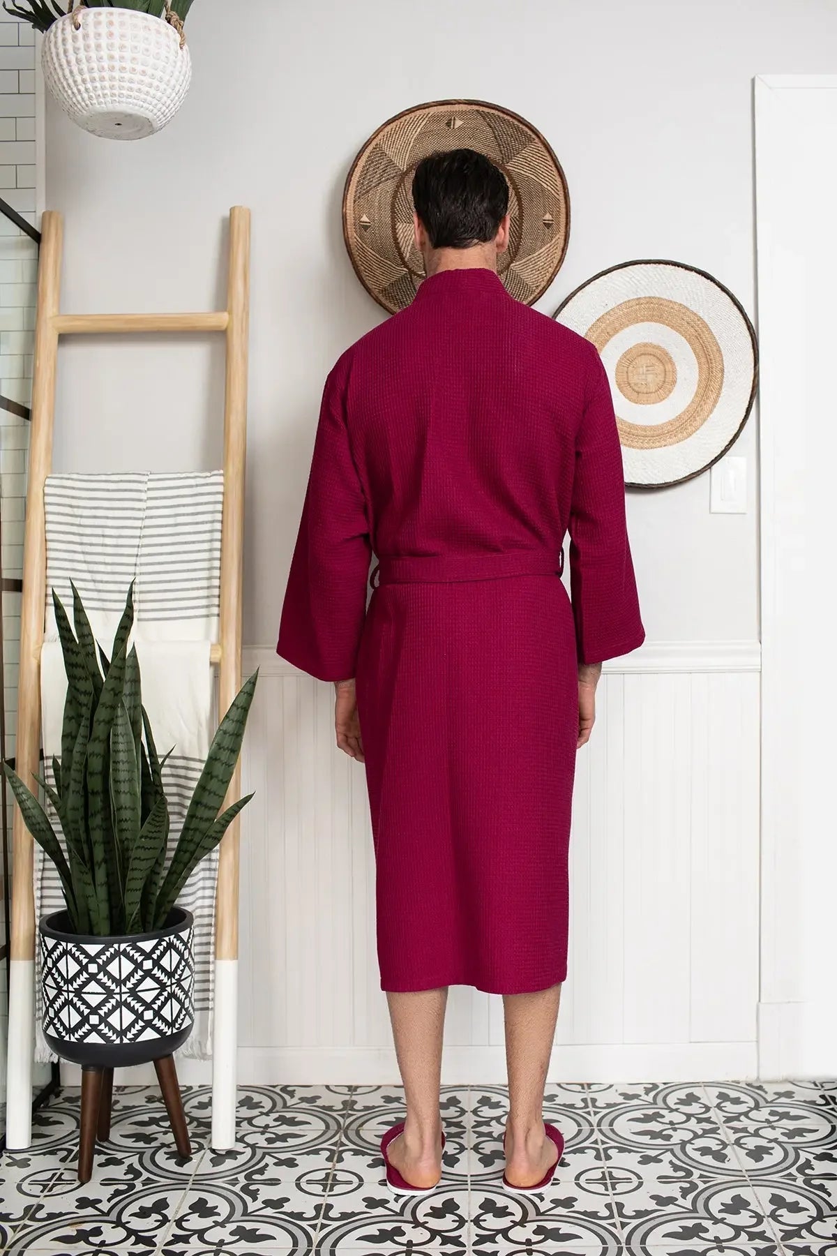 Waffle Spa Bathrobe for Men - Absorbent, Lightweight - The Coin Has A Say