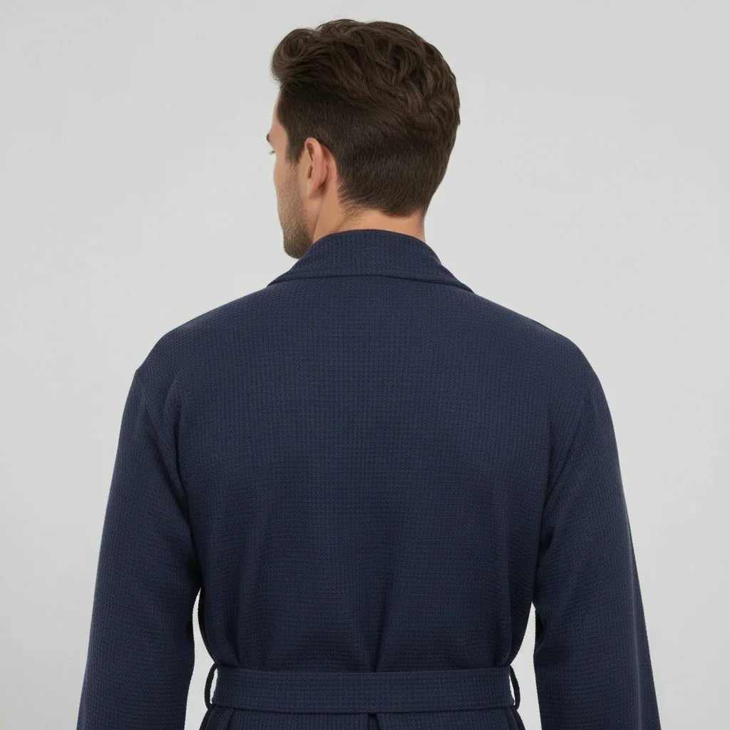 Waffle Spa Bathrobe for Men - Absorbent, Lightweight - The Coin Has A Say