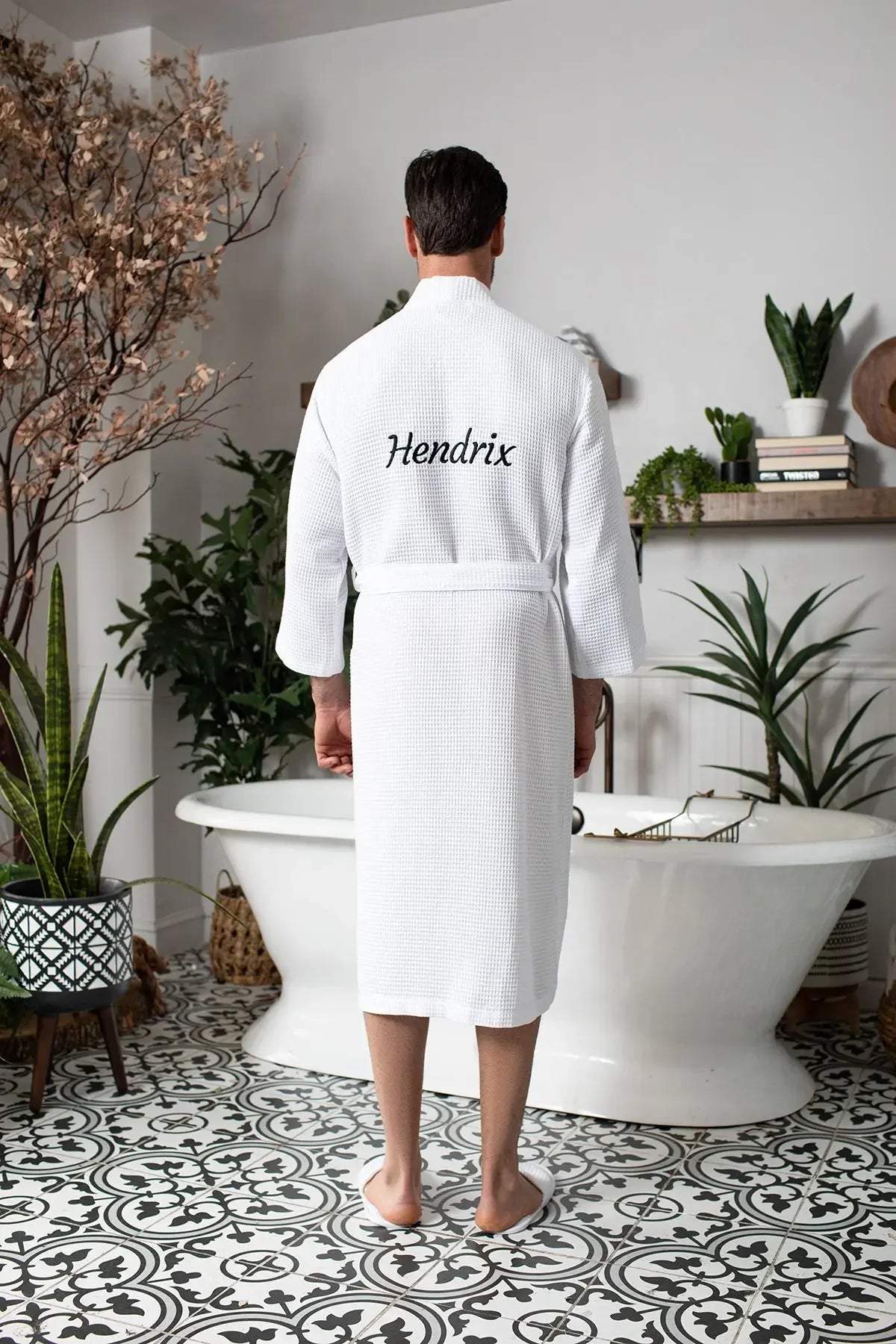 Waffle Spa Bathrobe for Men - Absorbent, Lightweight - The Coin Has A Say