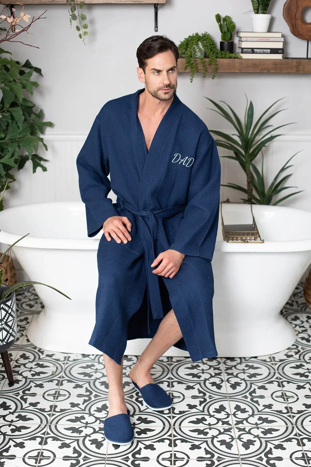 Waffle Spa Bathrobe for Men - Absorbent, Lightweight - The Coin Has A Say