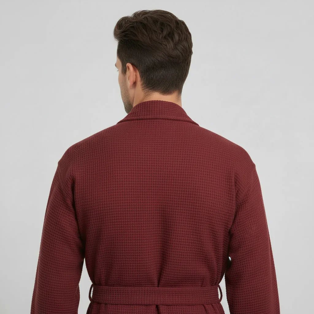 Waffle Spa Bathrobe for Men - Absorbent, Lightweight - The Coin Has A Say