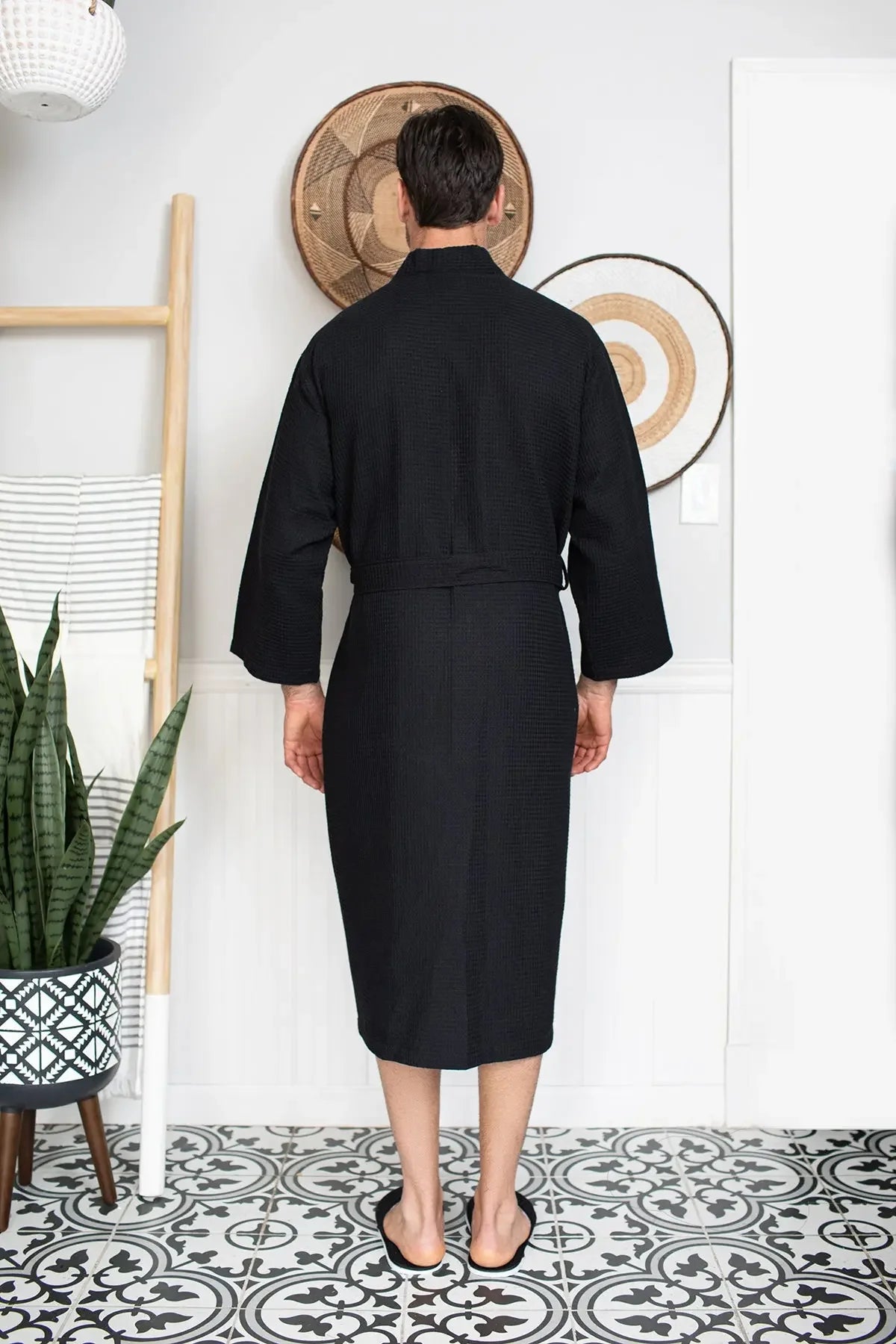 Waffle Spa Bathrobe for Men - Absorbent, Lightweight - The Coin Has A Say