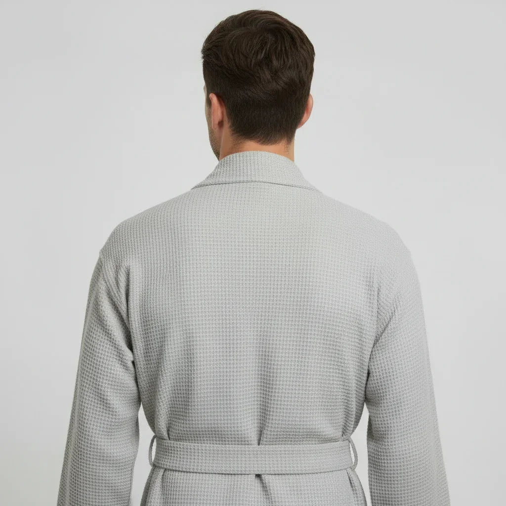 Waffle Spa Bathrobe for Men - Absorbent, Lightweight - The Coin Has A Say