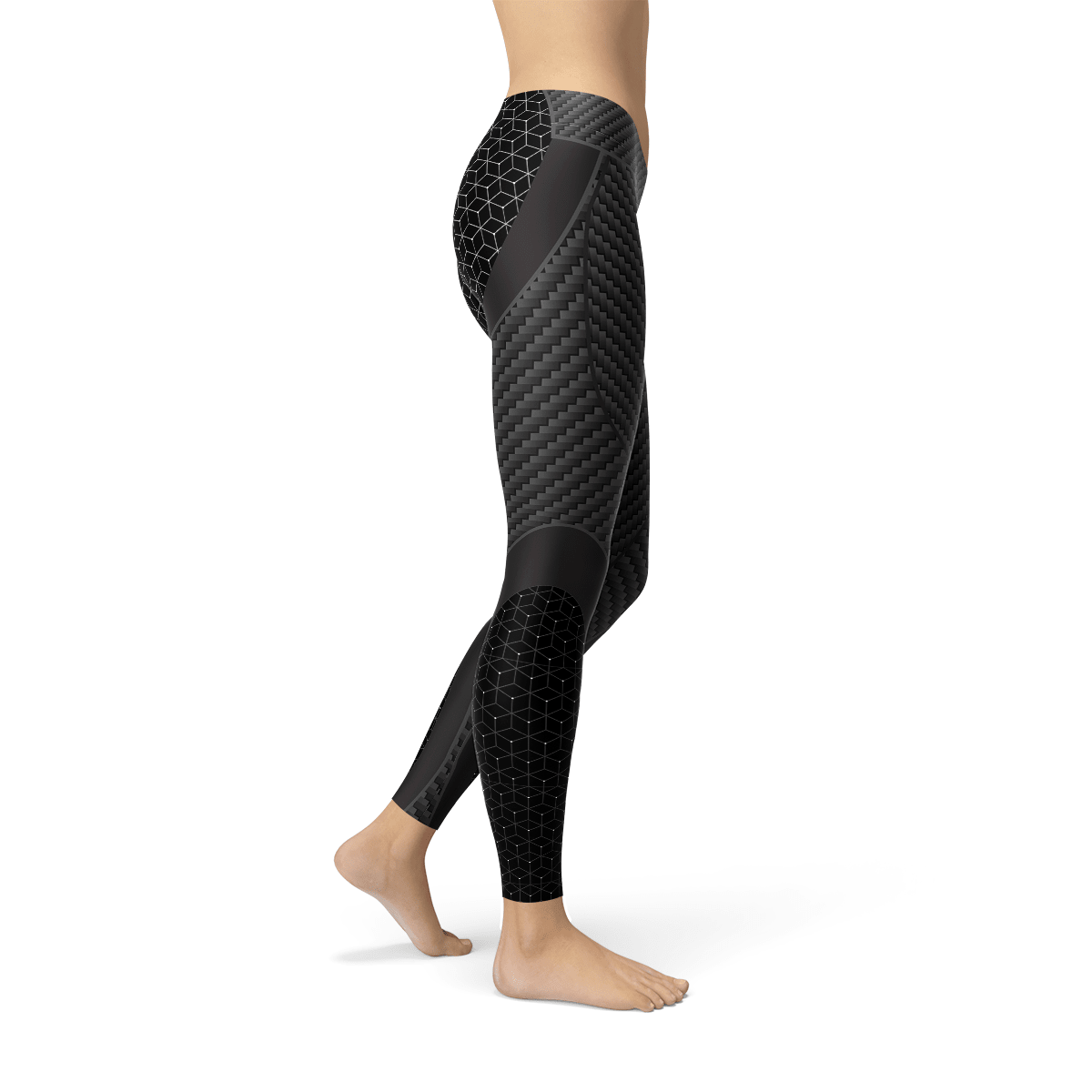 Womens Carbon Fiber Sports Leggings - The Coin Has A Say