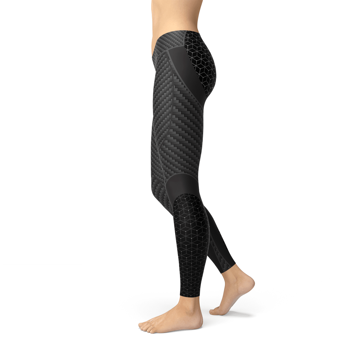 Womens Carbon Fiber Sports Leggings - The Coin Has A Say