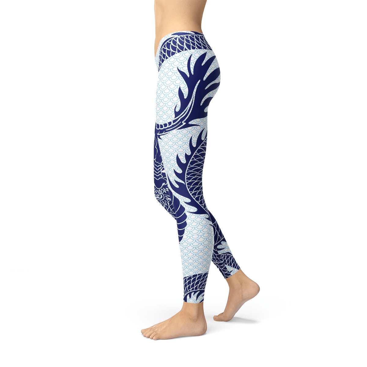Womens Japanese Dragon Leggings - The Coin Has A Say