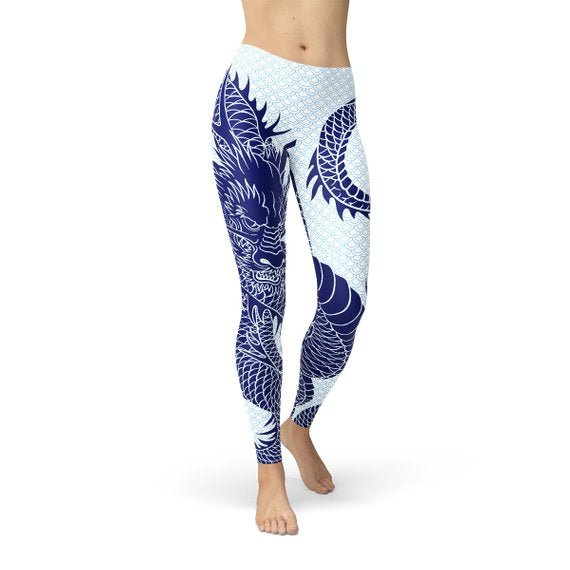 Womens Japanese Dragon Leggings - The Coin Has A Say