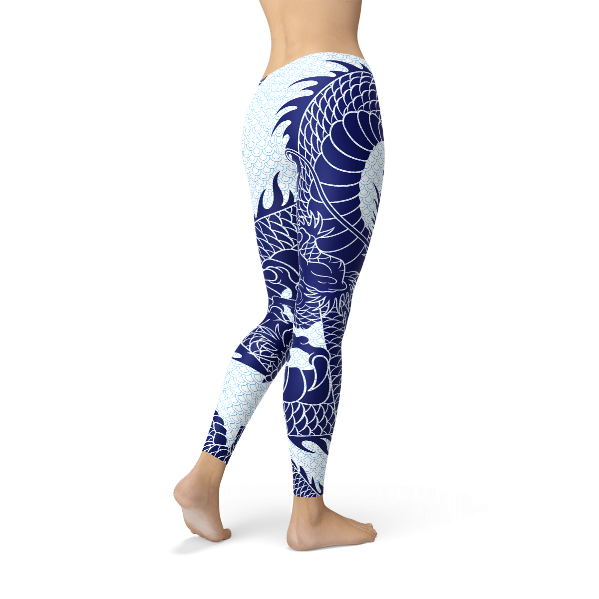Womens Japanese Dragon Leggings - The Coin Has A Say