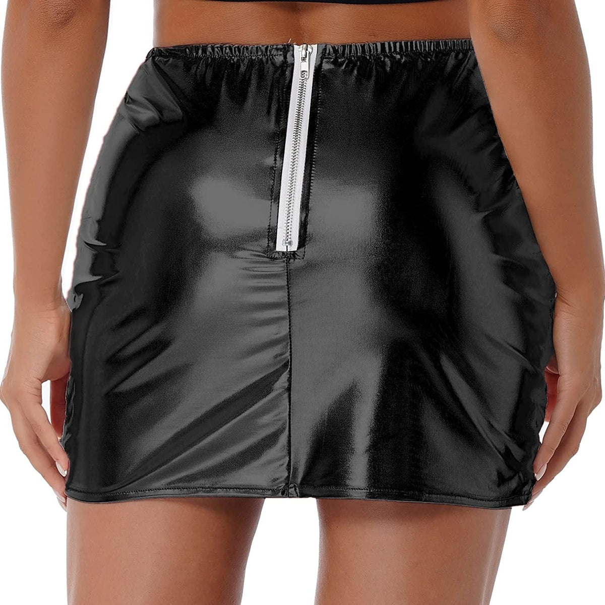 Womens Lightweight Metallic Shiny Skirts Winter Warm A-Line Mini - The Coin Has A Say