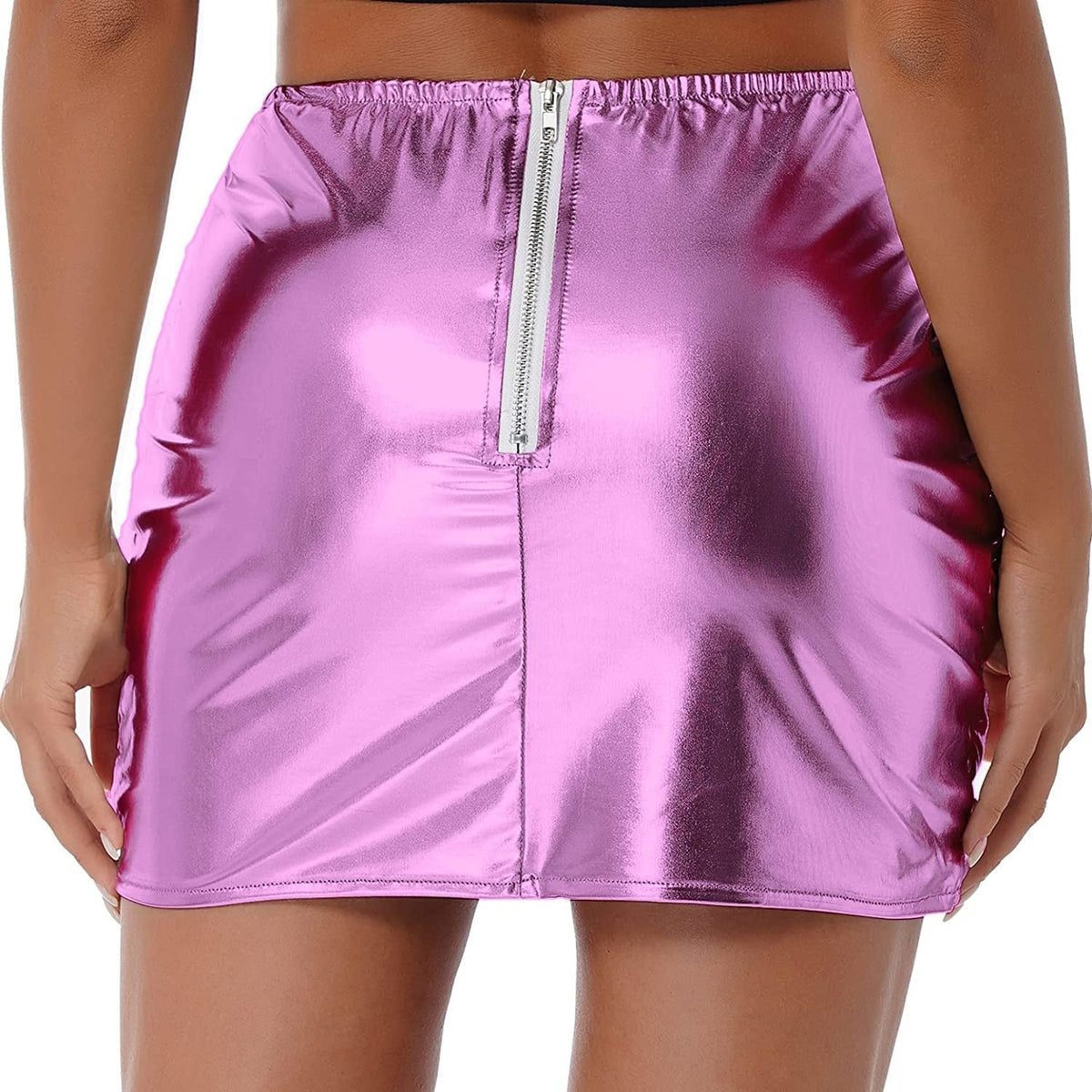 Womens Lightweight Metallic Shiny Skirts Winter Warm A-Line Mini - The Coin Has A Say