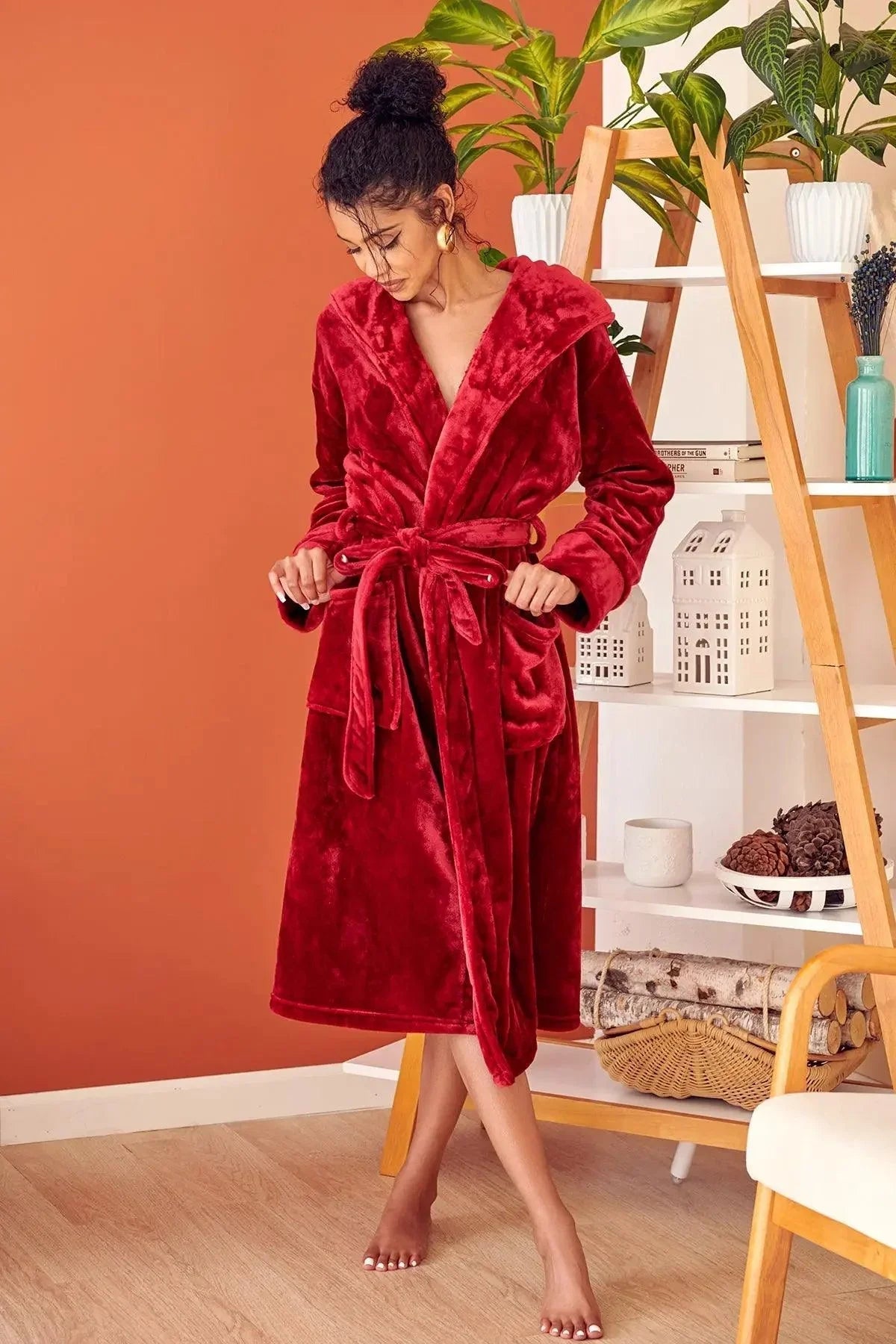 Women’s Plush Hooded Robe - Spa-Worthy Comfort at Home - The Coin Has A Say