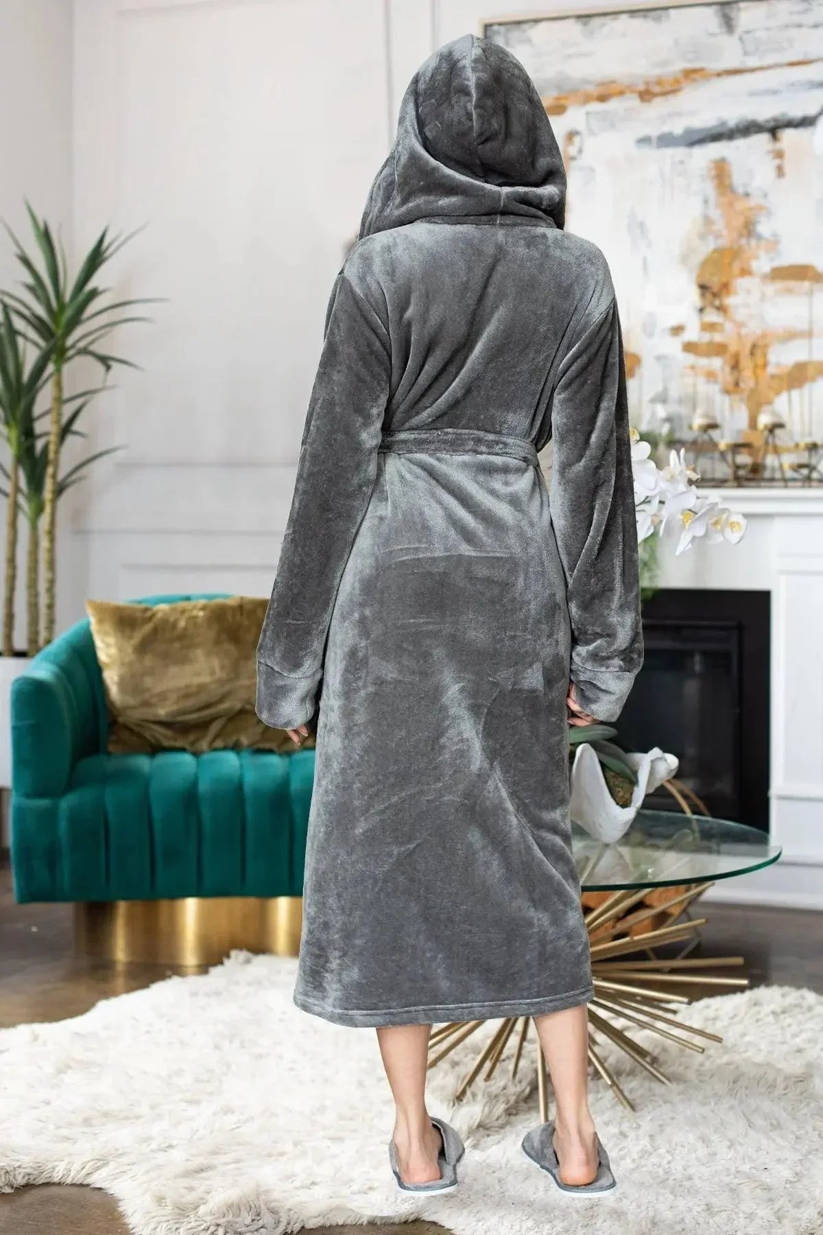 Women’s Plush Hooded Robe - Spa-Worthy Comfort at Home - The Coin Has A Say