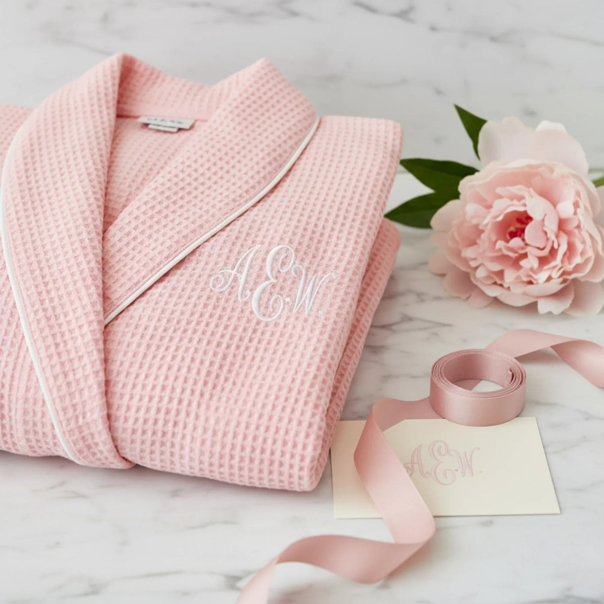 Women’s Waffle Piping Bathrobe – Lightweight Spa-Style Comfort - The Coin Has A Say