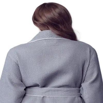 Women’s Waffle Piping Bathrobe – Lightweight Spa-Style Comfort - The Coin Has A Say